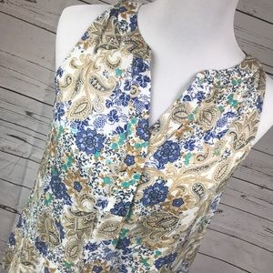 Womens Blouse Floral Sleeveless Size S EUC